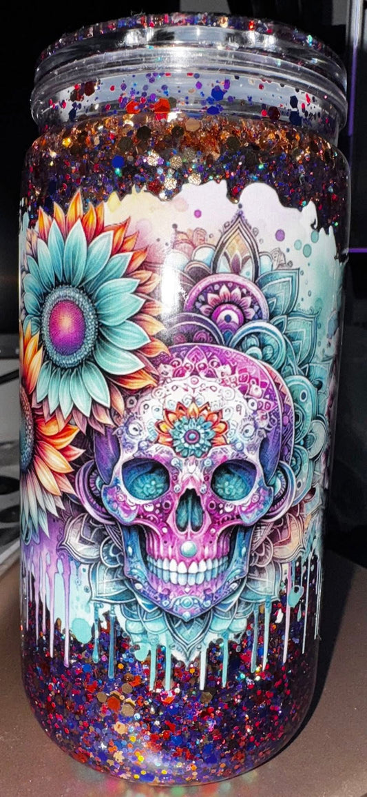 16 oz "Bohemian" snowglobe tumbler