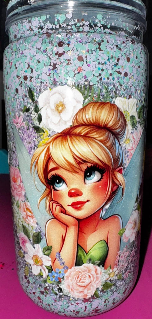 16 oz "Tinker Bell" snowglobe tumbler